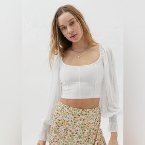 UO Dot Sleeve Top - NWOT